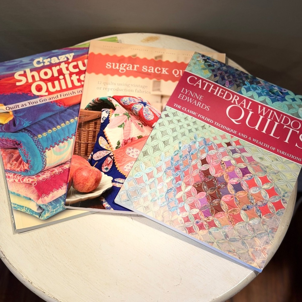 Lot of 3 Quilting Books Cathedral Window Quilts Sugar Sack Quilts